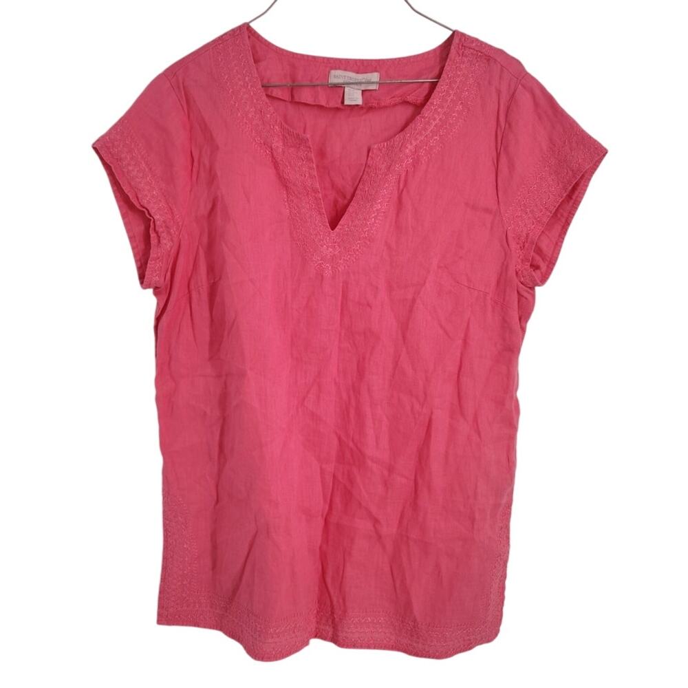 Saint Tropez West 100% Linen Top - Women's Size Medium